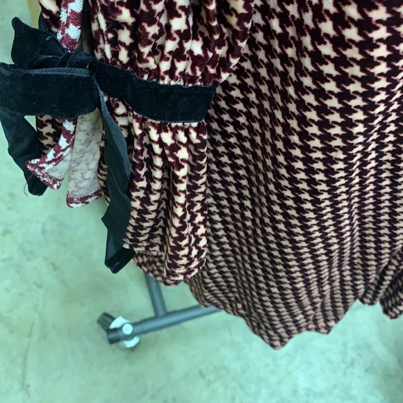 Women's Printed Velvet Fit & Flare Dress  #48-103 - Picture 5 of 6